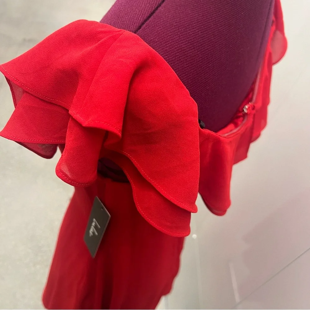 Red Ruffle Dress - Picture 6 of 10
